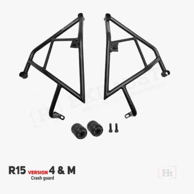 R15 V4 & R15 M ADV CRASH GUARD WITH METAL SLIDER (BLACK MATT)