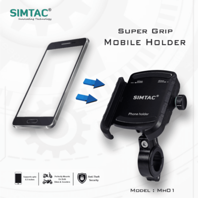 SIMTAC Super Grip Mobile Holder For Bikes/ Scooters / Bicycle