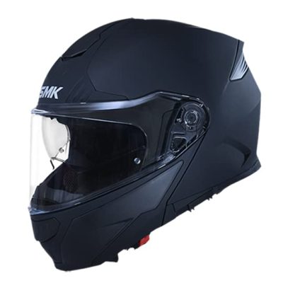 SMK Helmets – Gullwing – Unicolour – Matt Black – Dual Visor Flip Up Helmet