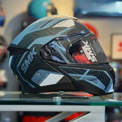 Smk flip up modular grey mat helmet