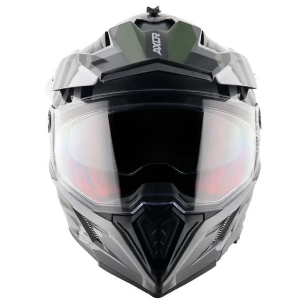 X-Cross Dual Visor Flagstaff Helmet (ATHENA GREY BLACK) - Image 2