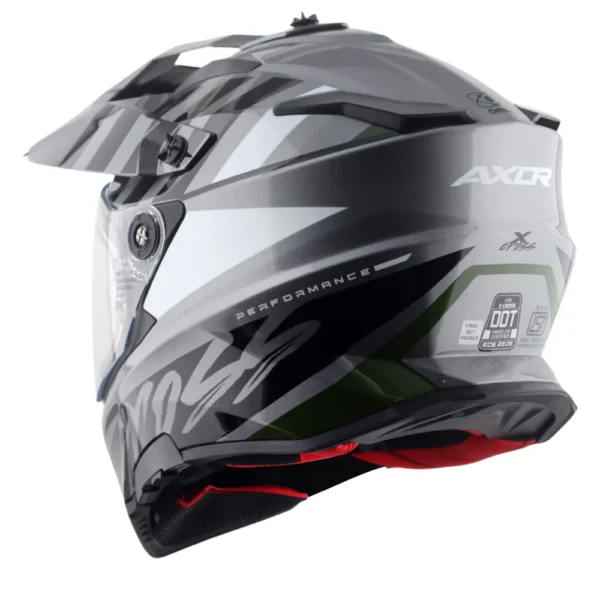 X-Cross Dual Visor Flagstaff Helmet (ATHENA GREY BLACK) - Image 4